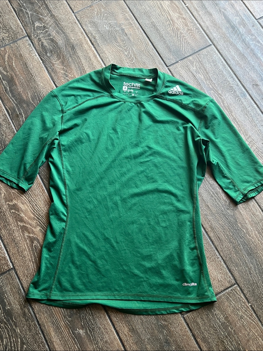 adidas Green Climacool/Climalite Short Sleeve Athletic Shirt